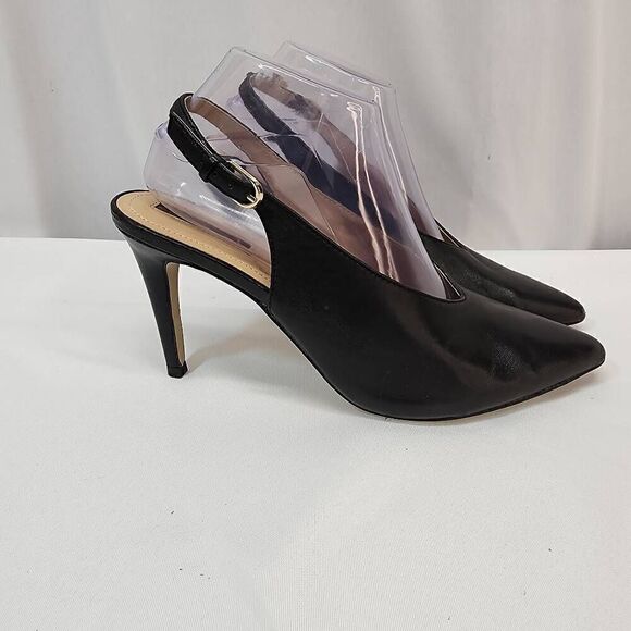 Tahari Size 9 Women's Black Leather Pointy Toe 4" Heel K - Picture 3 of 10